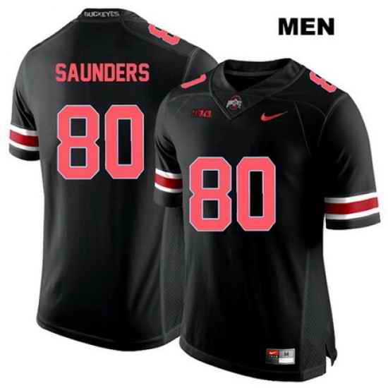 C.J. Saunders Stitched Ohio State Buckeyes Authentic Mens Red Font Nike  80 Black College Football Jersey Jersey